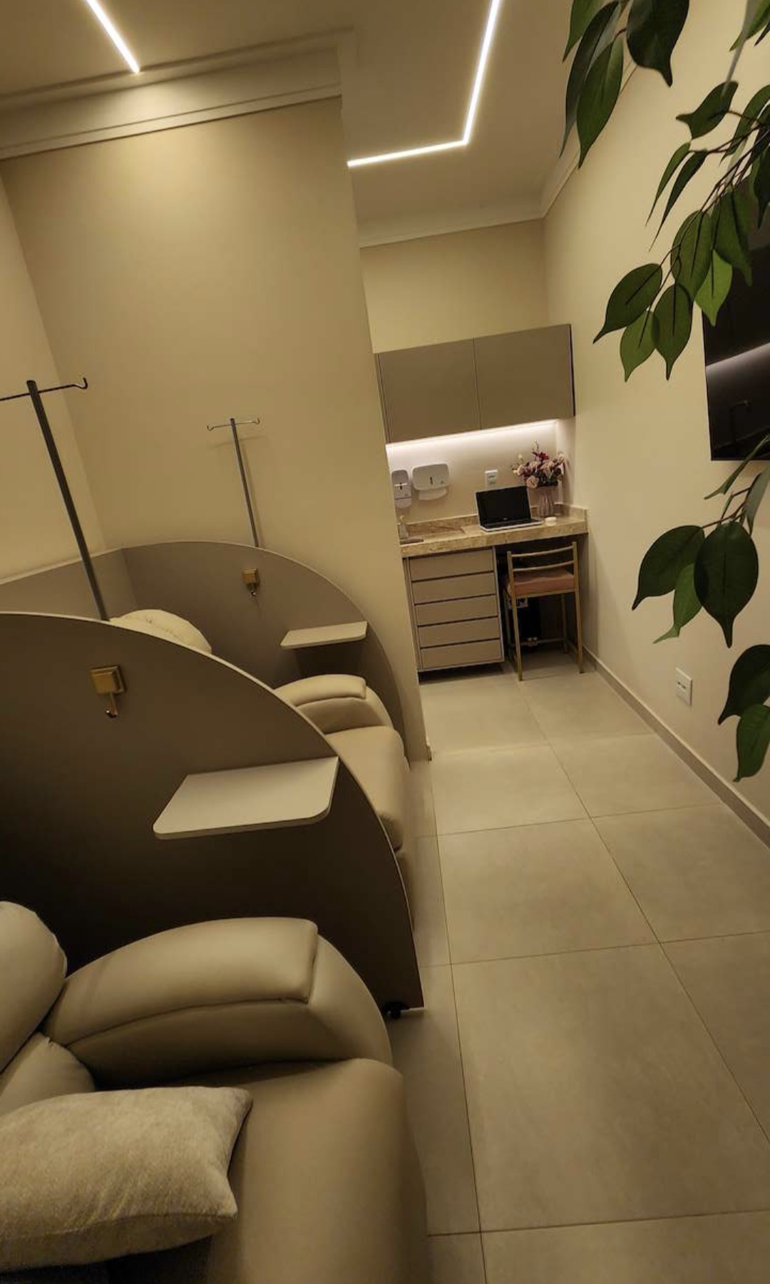 Poltronas de soroterapia do Instituto Vitafy